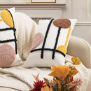 DecorBites™ Geometric Embroidery Boho Loop Tufte Cotton Canvas Cushion Cover 45x45/30x50cm
