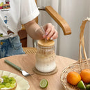 DecorBites™ Glass Cup with Lip Straw for Coffee, Wine, Beer, Juice, and More
