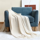 DecorBites™ Cozy Nordic Knit Sofa Blanket with Tassels & Fleece Throw