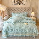 DecorBites™ Korean Princess Style Quilted Bedding Set with Lace Ruffles 200x230cm