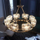 DecorBites™ Copper Crystal Chandelier: Modern LED Ceiling Light for Home Deco & Ambiance, Living, Dining, Bedroom