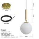 DecorBites™ Gold Glass Ball Pendant Lamp for Luxurious Dining Room & Bedroom Decor
