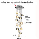 DecorBites™ Crystal LED Chandelier: Modern Staircase Pendant Light for Stylish Home Decor