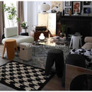 DecorBites™ Houndstooth Black Ivory Area Rug Decor Carpet Doormat Floor Mat