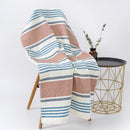 DecorBites™ Cotton Bath Towel - Soft Absorbent Honeycomb Stripe Design, 70x140cm