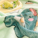 DecorBites™ Dinosaur Patterns Snowflake Velvet Blanket in Various Sizes for Home/Office