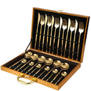 DecorBites™ 24-Piece Gold Stainless Steel Cutlery Set - Elegant Tableware Gift Box