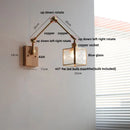 DecorBites™ LED Wall Lamp Rotatable Glass Walnut Swing Arms Hallway Stair Light