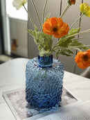 DecorBites™ Clear Glass Flower Vase Hydroponic Home Decoration Texture Uneven Texture