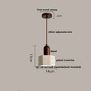 Minimalist beige concrete and wood led pendant light dining room