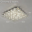 Modern geometric clear crystal ceiling lamp for living room
