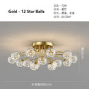 DecorBites™ Glass Bubble Ball LED Ceiling Light in Black Gold Crystal for Bedroom & Living Room