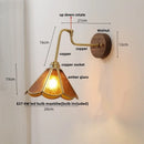 DecorBites™ LED Wall Lights Pull Chain Switch Bedside Lamp Amber Glass Modern Stair Light Fixtures
