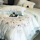 DecorBites™ Flowers Plant Print Bedding Set: Luxe Lyocell Cotton Soft Silky Cool Duvet Cover Set