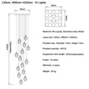 DecorBites™ Diamond Crystal Ball Chandelier LED Hanging Lamp Gold Fixture