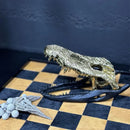 DecorBites™ Golden Dinosaur Bone Crocodile Skull Decor for Stylish Home Decor