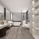 SPC Vinyl Rigid Core 7" Width 60" RL, 6mm Thick, 1.5mm IXPE Select Chrome, Amare Floors - Mazzia Collection bath view 3