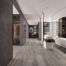 SPC Vinyl Rigid Core 7" Width 60" RL, 6mm Thick, 1.5mm IXPE Select Chrome, Amare Floors - Mazzia Collection bath view 2