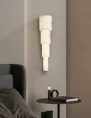 Semi Cylindrical Alba Cascade Alabaster Wall Sconce