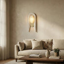 Alabaster Stacked Oval Wall Sconce