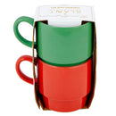 Set of 2 Santa and Mrs. Claus His and Hers Stacking Mug Set | Couple Gift