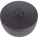 Set of 4 Cast Iron Mini Pots with Lids in Black | Rustic Round Petite Bowl Set 4.5" x 3" Each