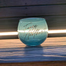 Set of 6 Fancy Another Roly Poly Blue Tinted Glass  | 13 oz.