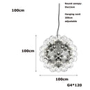 DecorBites™ Glass Dandelion G4 LED Chandelier - Gold Chrome Black Hardware