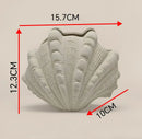 "DecorBites™ Ceramic Clam Shell Vase for Home Decor and Terrarium Arrangements"