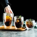 DecorBites™ Double Wall Glass Coffee Mugs - Insulated Espresso Glass Cups for Cappuccino Latte Tea Milk