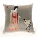 Traditional chinese beauty girl luxury cushion cover living room silk