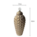 DecorBites™ Geometric Diamond Ceramic Vase: Stylish Flower Arrangement Décor Jar