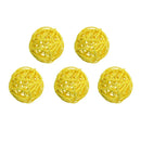5Pcs 5cm Yellow Gray White Wicker DIY Rattan Ball Wedding Christening Baby Shower Wicker Balls Nursery Party Decoration