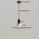 Minimalist white terrazzo and wood led pendant lamp kitchen light