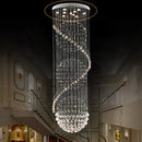 DecorBites™ Crystal Chandelier Double Staircase LED Pendant Lights for Stylish Hotel & Villa Hall
