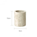 DecorBites™ Beige Travertine Marble Bathroom Accessories Set - Soap Dispenser, Soap Dish, Reed Diffuser
