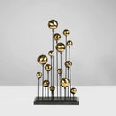 DecorBites™ Geometric Golden Ball Sculpture: Metal Handicrafts Home Decor Ornament