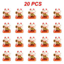 2~20PCS Wealth Waving Cat Chinese Lucky Cat Beckoning Solar Powered Small Size Crafts Home Desktop Ornaments Car Decoration