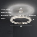 DecorBites™ Crystal LED Chandelier: Modern Luxury Chrome Steel & Clear K9 Crystal Lighting