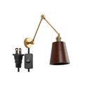 DecorBites™ Copper Swing Arm LED Wall Sconce with Pull Chain Switch, Modern Nordic Wooden Lamp