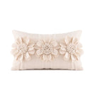 DecorBites™ 3D Velvet Flower Pillow Covers in Yellow Beige 45x45cm