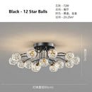 DecorBites™ Glass Bubble Ball LED Ceiling Light in Black Gold Crystal for Bedroom & Living Room