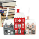 Christmas House Incense Burner - Resin Village Log Cabin Chimney Holder for Festive Home Decoration