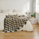 DecorBites™ 3D Cube Cotton Knitted Plaid Blanket - Soft and Cozy Nordic Bedspread
