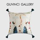 DecorBites™ Circus Retro Throw Pillow Cover with Tassels 45x45 Eclectic Home Decor
