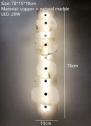 DecorBites™ Brass Marble Wall Lamp: Luxury Sconce for Bedroom Living Dining Room Decor