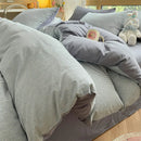 DecorBites™ Cotton Striped Bedding Set Yarn Dyed Washed Duvet Cover Single Bedclothes