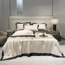 DecorBites™ Ice Silk Embroidered Quilt Set: Luxury European Style, Cooling Comforter