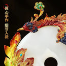 "DecorBites™ Jade Dragon Phoenix Ornament Enamel Living Room Decoration"