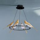 DecorBites™ Gold Magpie Bird Ceiling Chandelier: Modern Home Interior Lighting for Living Dining Kitchen